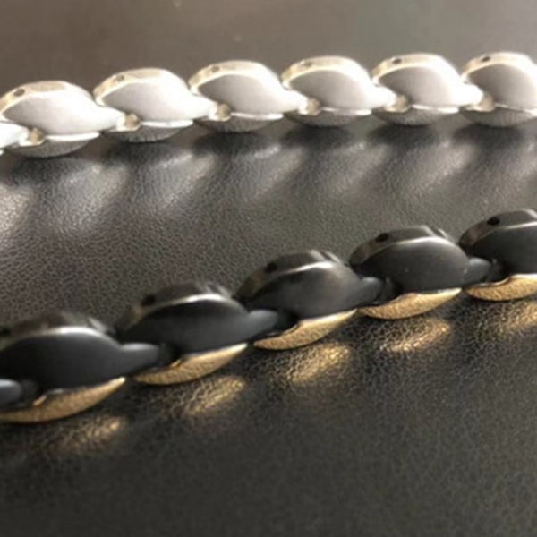 Män Kvinnor Magnet Armband Bladform Armband i rostfritt stål för reseföretag black gold
