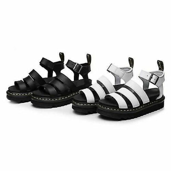 Kvinnors Chunky Sandaler Tjock sula Strappy Block Flatforms Skor Sommar Ny storlek black 38