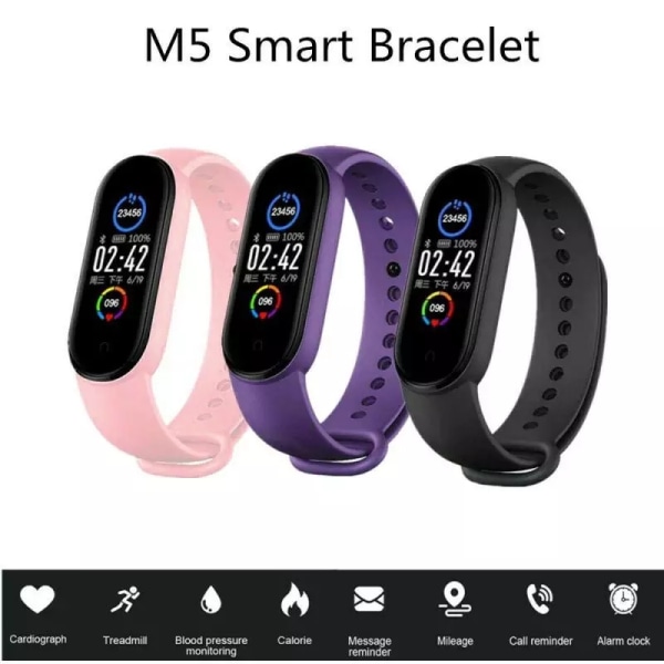 Smart Band med färgskärm Fitness Armband Stegräknare Sport Smart Watch Bluetooth Armband Present red