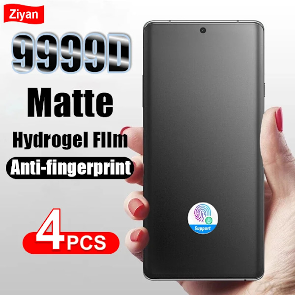 4 st Matt Hydrogel Film för Samsung Galaxy S25 Edge S24 S23 S22 S21 Note 20 Ultra S20 FE S10+ A13 A33 A53 5G Skärmskydd For Note20 HD Hydrogel Film