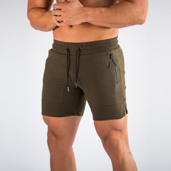 Herrshorts med dragkedjefickor Snabbtorkande elastiska strandträningsshorts över knäet dark gray s