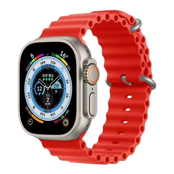 Klockor Justerbar rem med bekväm Ocean Double Buckle Design för Iwatch Watch och Ultra red