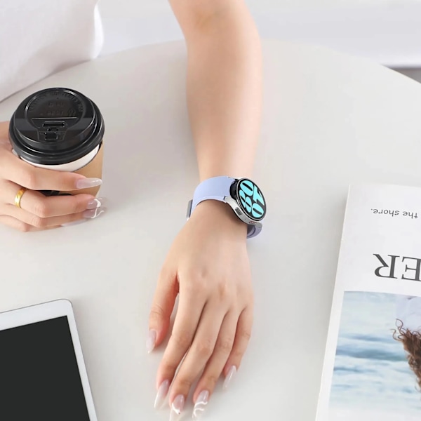 Silikonarmband för Samsung Galaxy Watch 7 6 5 4 44mm 40mm pro 45mm Sport 20mm Klockarmband Armband Galaxy Watch6 Classic 43mm 47mm white Watch 7 6 5 44mm
