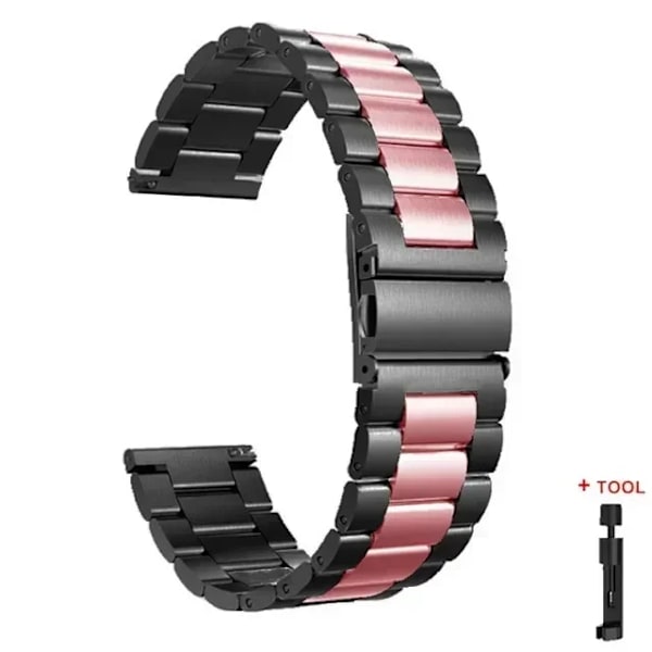 Metallarmband för Samsung Galaxy Watch 7/6/5/4 40mm 44mm Rostfritt Stål Armband Galaxy Watch 6/4 Classic 47mm 43mm 46 42mm/5pro 45mm Black Pink Amazfit GTS
