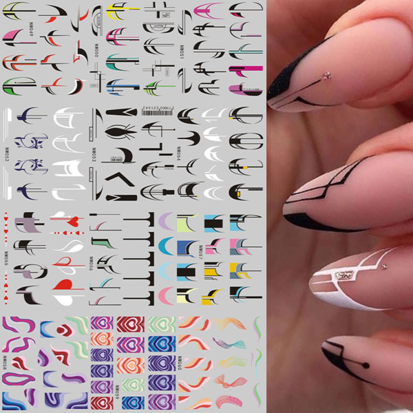 Wave Lines Nagelklistermärken Multifunktionsnagel DIY-tillbehör för professionell nagelsalong 3