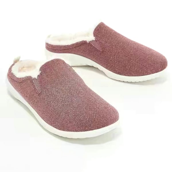 Vinterplyschtofflor Fleecefodrade Slip-on House-skor Mjuka anti-sladd unisex fötter för inomhusbruk white 36