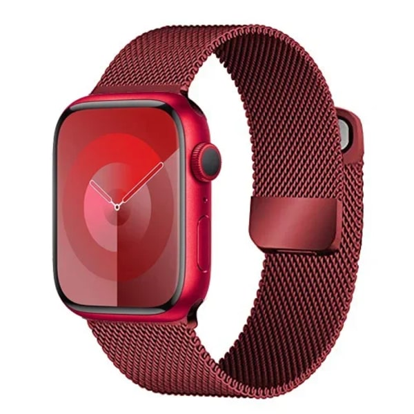 Milanese Armband för Apple Watch 10 46mm 42mm Band Magnetiskt Armband för iWatch Ultra 49mm 9 8 7 6 5 SE 45mm 41mm 44mm 40mm Armband Red Series 10 46mm