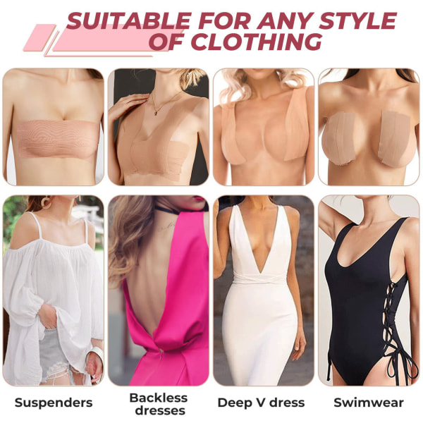 Brösttejp för kvinnor Lätt att använda Säkert material Tape Osynlig BH för  kvinnor utomhus Lätt att bära single attribute 965b | single attribute |  Fyndiq