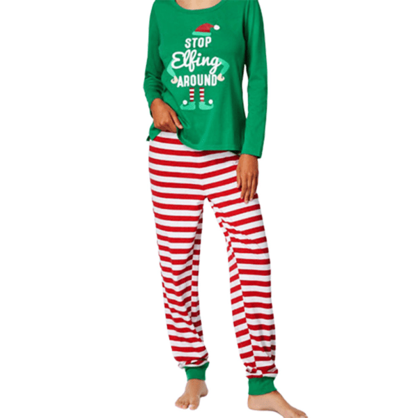 Jul familjesemester Pyjamas Matchande set Print Jul Topp nattkläder Set baby 9m