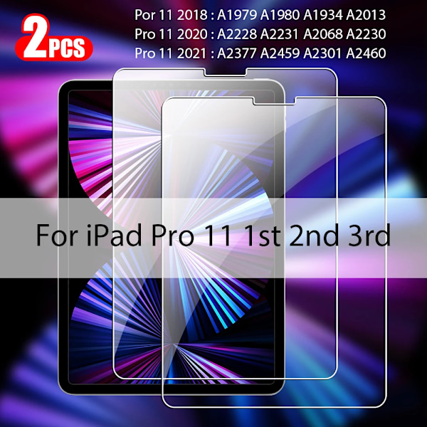 2 st Härdat Glas Skärmskydd För Ipad Pro 13 12.9 M4 Air 11 M3 M2 5 4 Mini 6 7 9 9:e 10 10:e Generationen A16 Tillbehör Pro 11 2018-2021