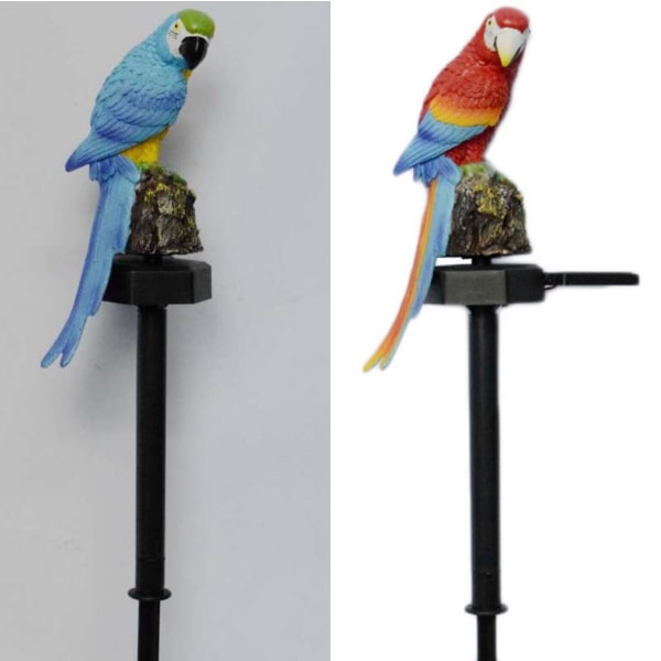 Solar papegoja-formad landskap ljus tropisk stil hartshantverk som infogar trädgårdsljus blue