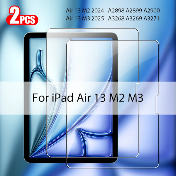 2 st Härdat Glas Skärmskydd För Ipad Pro 13 12.9 M4 Air 11 M3 M2 5 4 Mini 6 7 9 9:e 10 10:e Generationen A16 Tillbehör Air 13 M2 M3 2024