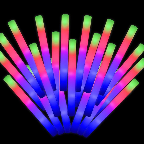 Glow Sticks Bulk Party Favors Supplies LED Skumstavar Lysande Skumstavar för Födelsedag, Bröllop, Raver, Konsert 30pcs