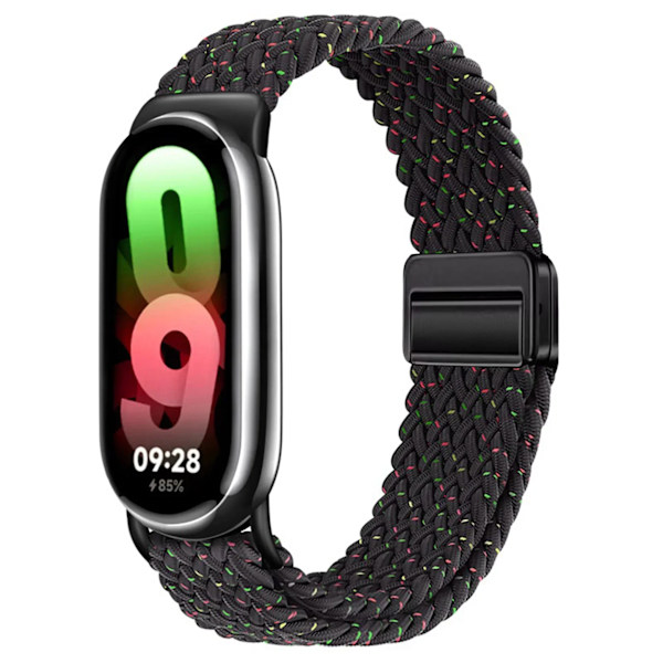 Nylonflätat armband för Xiaomi Band 9/8 Magnetiskt spänne Andningsbart Utbytbart Armband Mi Band 8/9 Justerbar Correa Starlight black For Mi Band 9