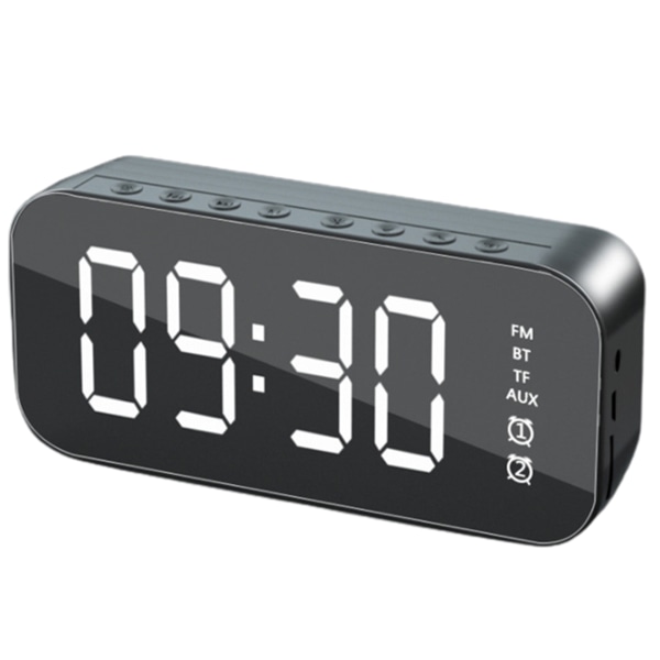Stereo Bluetooth kompatibel högtalare med väckarklocka tidsvisning FM-radio för hemmet red