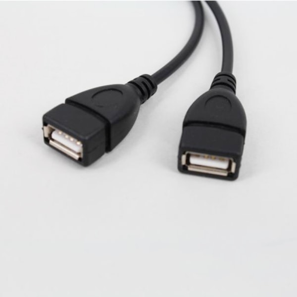 Kabelnav USB 2.0 hane till dubbel dubbel USB hona 2 i 1 hållbar laddning för mobil default