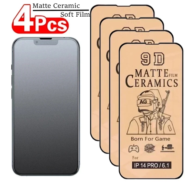 4 st Mjuk Matt Keramisk Film för iPhone 16 Pro Max Skärmskydd för iPhone 13 12 11 X XR XS Max Mini 7 8 6 14 15 Plus SE For iPhone XS Max 4PCS