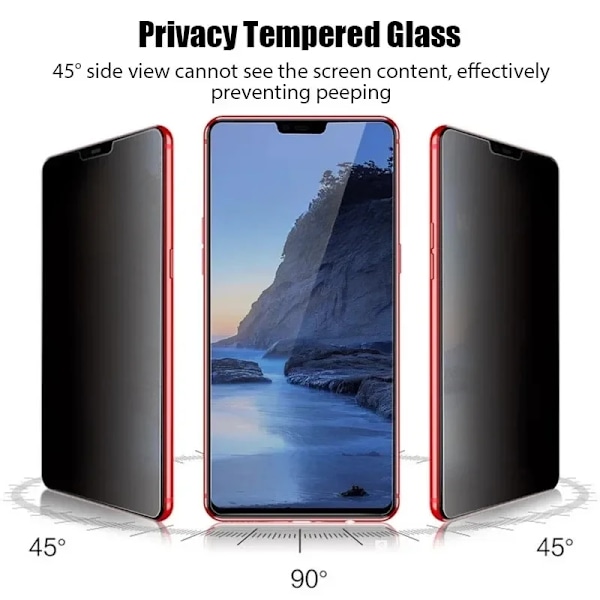3-pack Sekretess Skärmskydd För Xiaomi Redmi A1 12C 10C 10A 9T 9C 9A 8 Anti-Spion Härdat Glas För Redmi K40 K50 K60 Pro Glas For Redmi 12C Anti Peeping