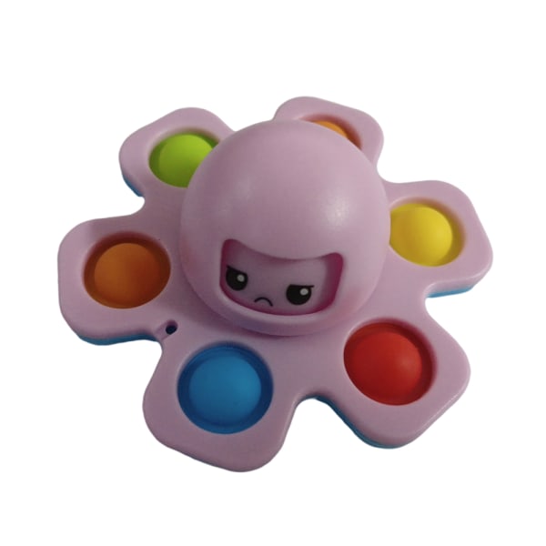 Swivel Toy Pop It Fidget Spinner Flip Octopus Shift Face för stress relief Silikon fingertopp pink