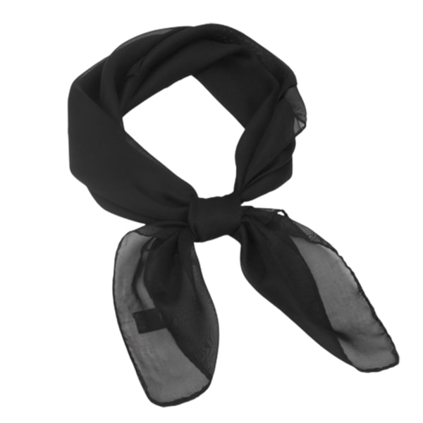 Sidenscarves Näsduk Silk Feeling Scarf Mellanstor tunn och mjuk present till tjejer eller damer 65*65cm black