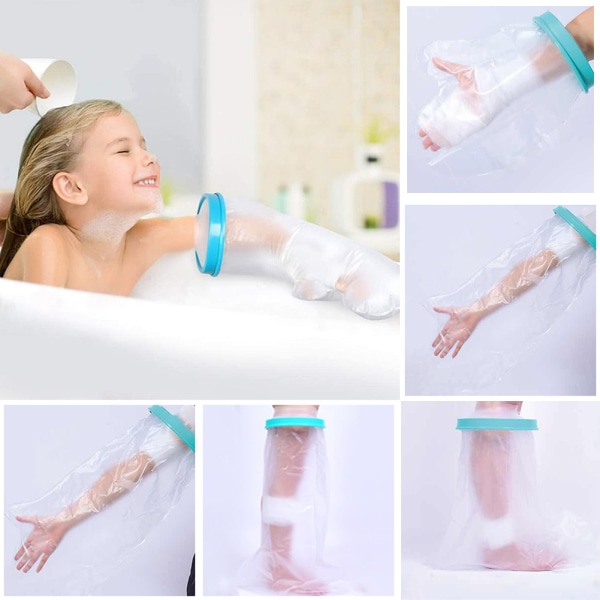 Vattentätt cover för dusch efter operationen skållningssår Duschskyddshylsa childrens long arm