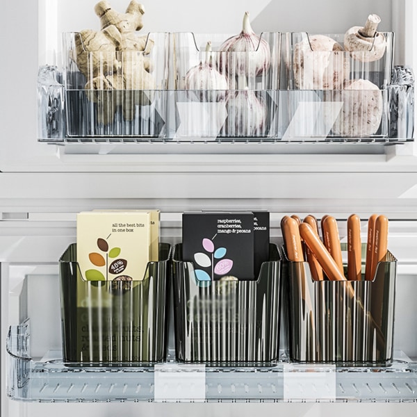 Kylskåp Organizer Box Transparent plast sidodörr förvaringskärl för grönsaker 3pcs transparent