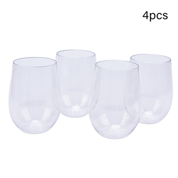 UG 4 st Okrossbara vinglas Splittrande plastglas Säker Återanvändbar ölkopp a
