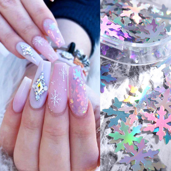 6 Grid Fin Glitter Nail Art Dekoration Färgglada Nageltillbehör för kvinnor Flickor DIY Nail a