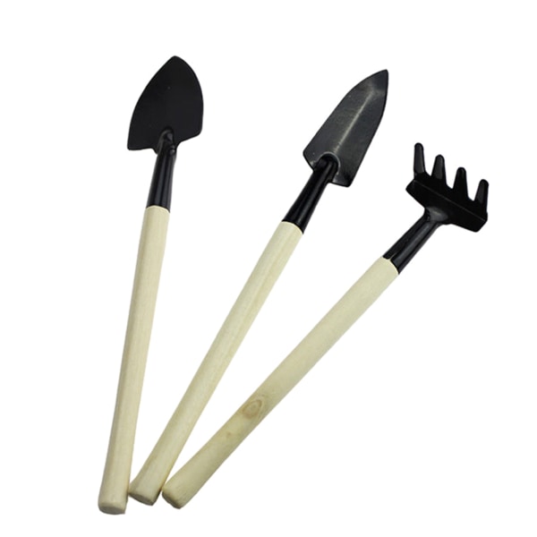 3 st Trädgårdsredskap Set Spade Rake Spade Handverktyg Odlade för trädgård a