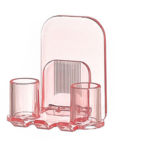 Tandborsthållare Väggmonterad Gurgelkopp Förvaringsställ Badrum Toalett Stansfri Munvattenkopphållare pink