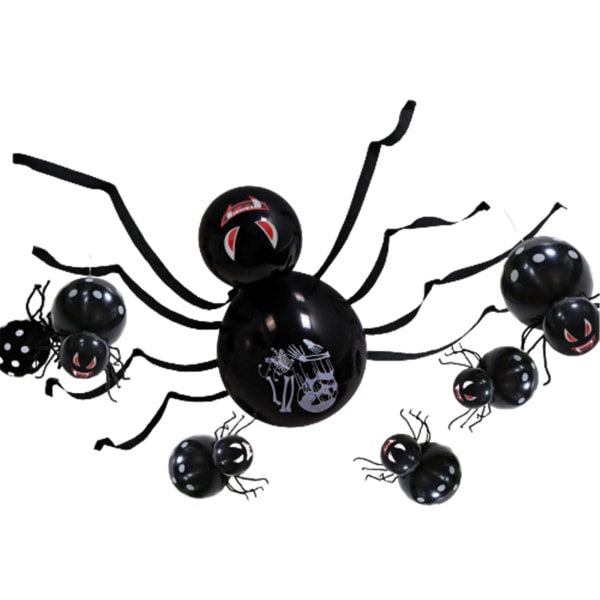 Halloween Spider Balloon Kit Latex DIY Spindelballonger Halloween Party Hem black