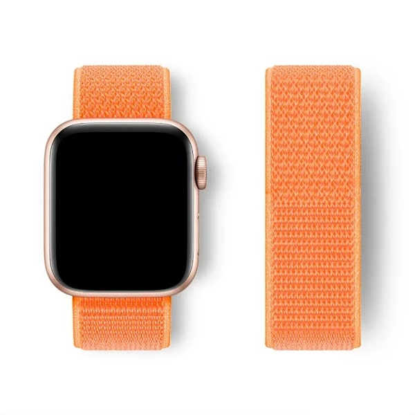 Nylon Loop Armband för Apple Watch Armband 44mm 40mm 45mm Ultra2 49mm 41mm Sportarmband iwatch Tillbehör Serie 9 8 se 7 6 5 4 3 papaya 35 38mm-40mm-41mm