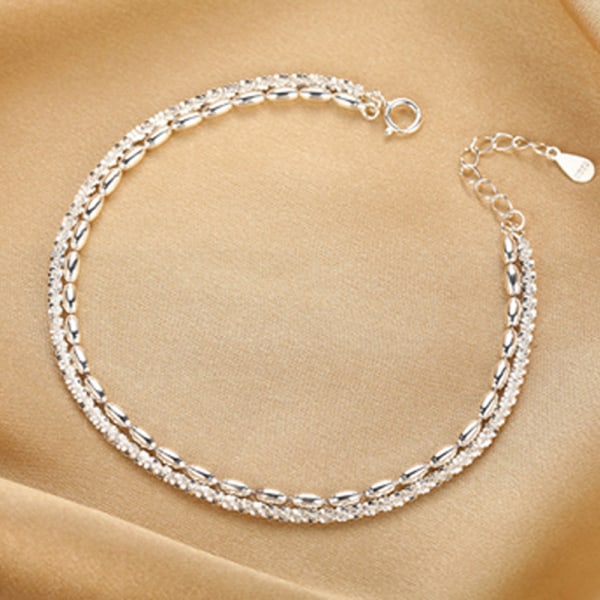 Personlig dubbeltråd armband pärlstav legering kedja Boho Hand smycken justerbara gåvor white golden