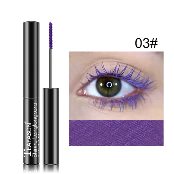 Färg Mascara Långvarig Makeup Tjock Lockig Snabbtorkande Förlängning för kvinnor purple