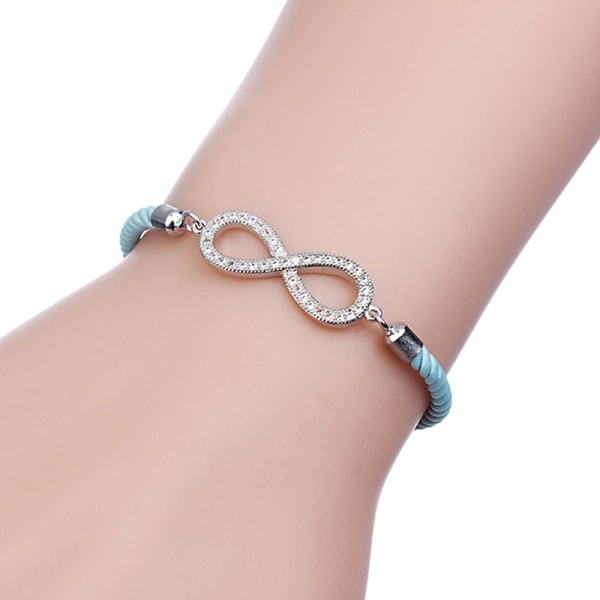 Damarmband justerbart handflätat rep handledskedja Handgjorda smycken blue