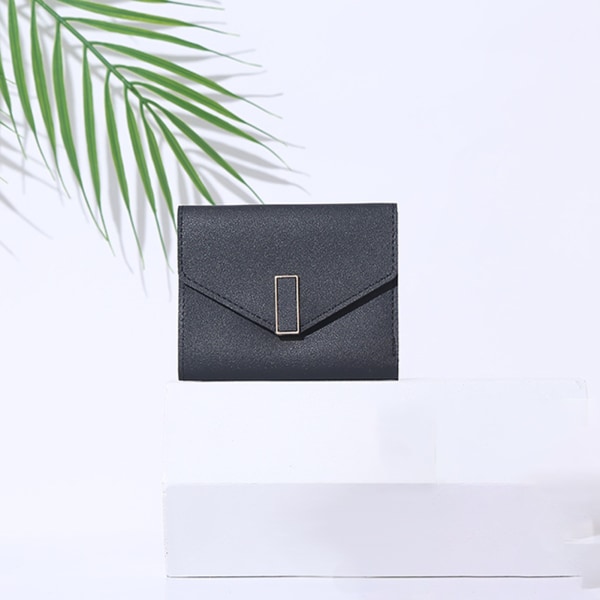 Kvinnor Multi-Card Slot Plånbok Lätt mini-kort plånbok för shopping semester Pendla black