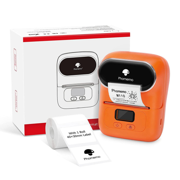 Mini Portable Electric Printer Home Självhäftande handhållen skrivare för varumärkesprislapp orange