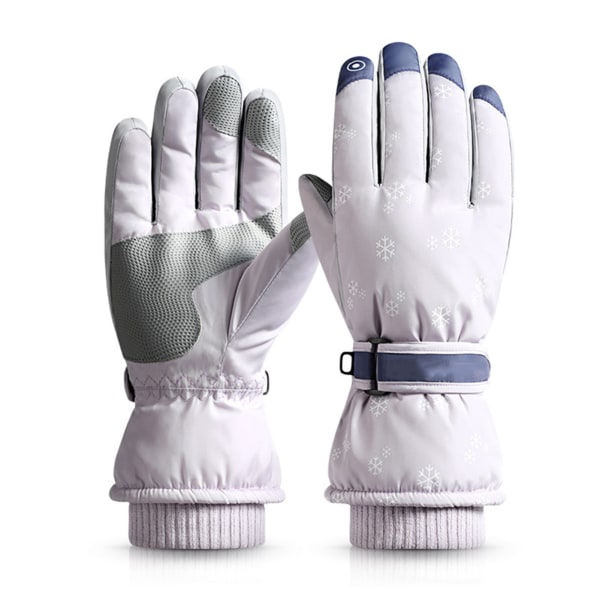 Utomhus tunna handskar med delade fingrar Tjocka mjuka konstgjorda kaninplyschkanter för kallt väder Utomhusskidåkning och cykling white