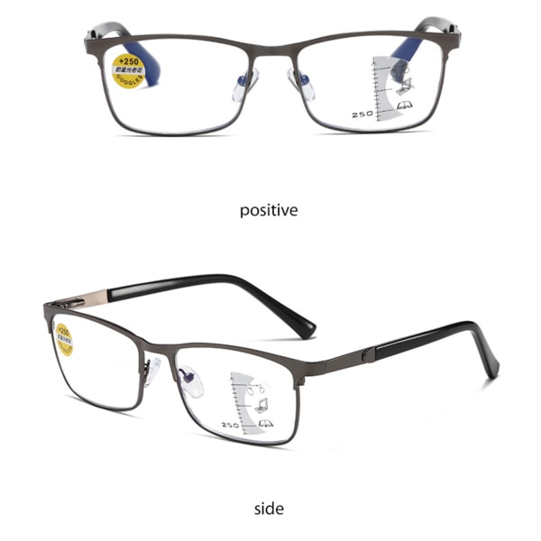 Klassisk stil läsglasögon Ultralätt antistrålning autofokusglasögon för män och kvinnor läsare gun color box glasses power 100