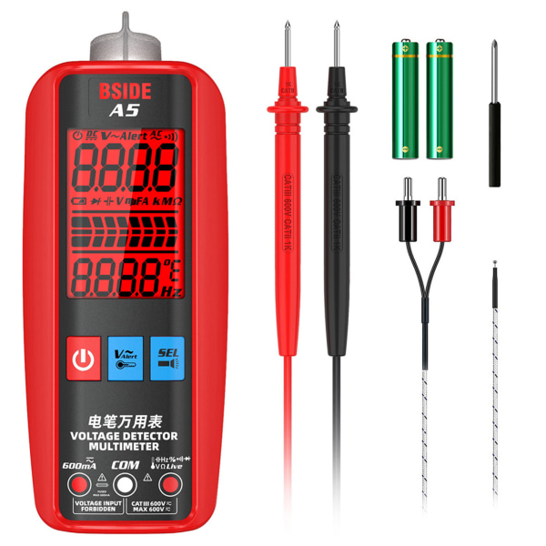 A5 Smart Digital Multimeter Helautomatisk Anti-Burn Voltmeter Professionell elektrisk testare a5