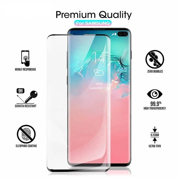 Härdat glas för Samsung Galaxy S10 5G S9 S8 Plus S7 S6 Edge Plus S10E 20D Böjd Fullständigt skärmskydd GALAXY S10E