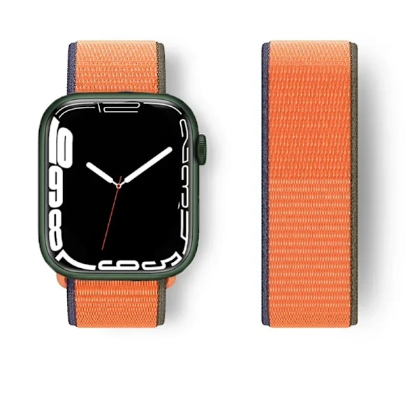 Nylon Loop Armband för Apple Watch Armband 44mm 40mm 45mm Ultra2 49mm 41mm Sportarmband iwatch Tillbehör Serie 9 8 se 7 6 5 4 3 70 Orange 38mm-40mm-41mm