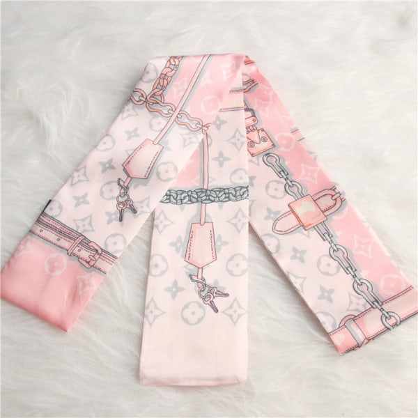 Tarot LV chic halsduk vår och höst pannband Koreansk vild knytväska handtag band twilly pink