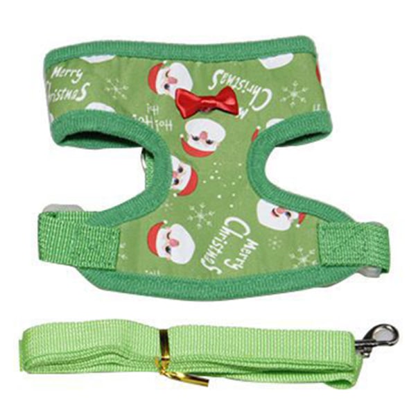 Christmas Pet Väst Sele Set Reflekterande Justerbar Hund som bär andas Mesh väst med koppel Kyckling Höns koppel för Anka katt cat vest red xl