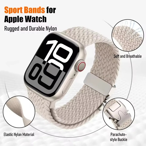 Nylonarmband för Apple Watch Ultra 2 49mm 10 42mm 46mm 9 8 7 45mm 41mm Fallskärmsflätat Bekvämt Band IWatch 6 5 4 SE Correa Smoke purple 38-40-41MM(S10-42MM)