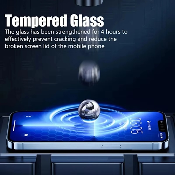 NNBILI 4 st Härdat Glas För IPhone 16 15 14 13 12 11 Pro Max Skärmskydd För IPhone 12 13 Mini 16E Högupplöst Glas For iPhone 14Pro Max