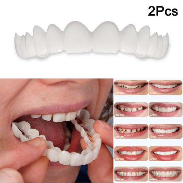 1/2 st Smile Denture Fit Flex Cosmetic Teeth Bekvämt cover 2pcs