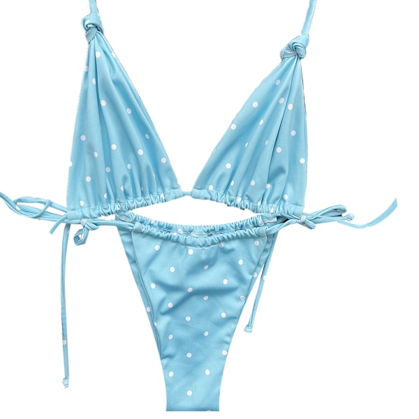 Sexig baddräkt för damer med runda fläckar printed Bikinitlips på sidan G-string Strings m