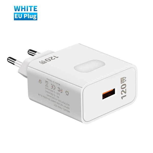 USB-laddare GaN Snabbladdning Quick Charge QC3.0 Typ C-kabel Mobiltelefonladdare Adapter För iPhone Huawei Samsung Xiaomi 14 EU Plug