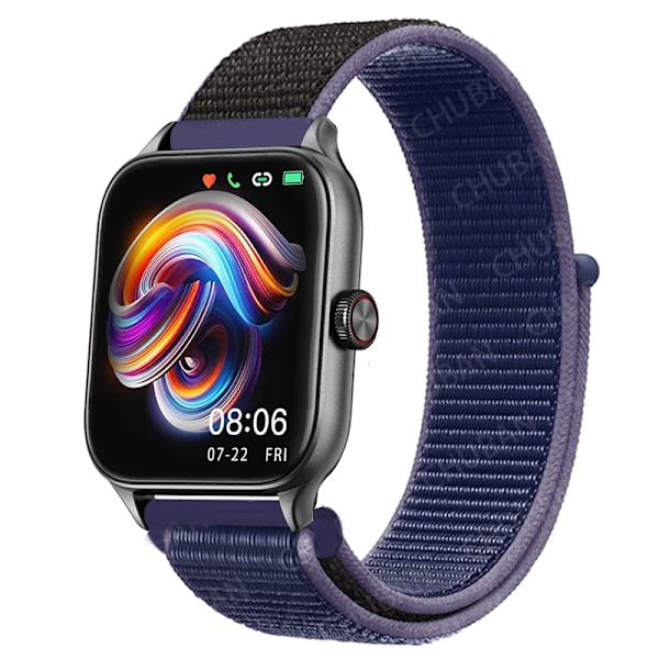 20mm 22mm Nylon Loop band för Amazfit GTS4/2/3/3pro/2e/GTS2 Mini/GTR 4 42mm/47mm/GTR2/2e/stratos armband Amazfit bip rem 43 midnight blue 22mm